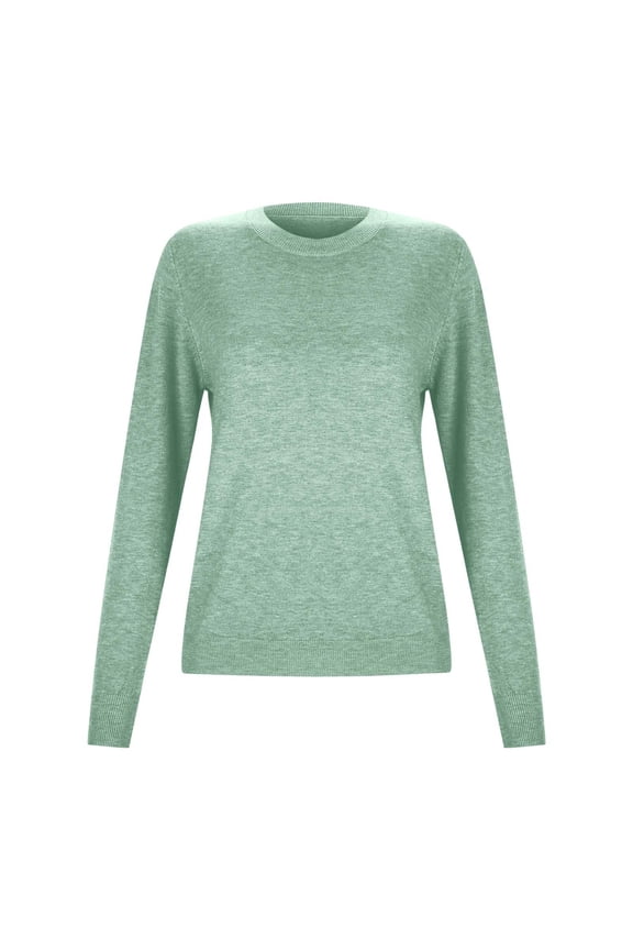 Women's Green Knit Pullover Sweatshirt, Round Neck Long Sleeve Knit Pullover Top,Comfortable Loose Fit & St Patricks Day Sweater,Size:XXL