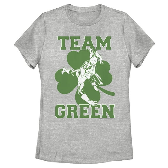 Women's Green Lantern St. Patrick's Day Team Green Graphic Tee Athletic Heather Large