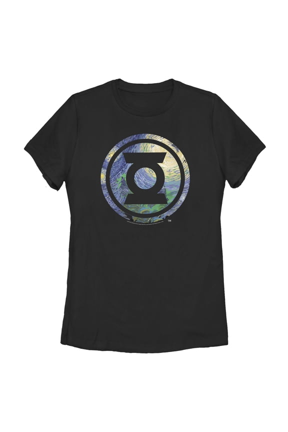 Women's Green Lantern Starry Night Lantern Logo Graphic T-Shirt
