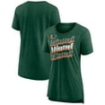 thumbnail image 1 of Women's Green Miami Hurricanes Classic Repeat Tri-Blend T-Shirt, 1 of 3