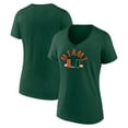 thumbnail image 1 of Women's Green Miami Hurricanes Logo V-Neck T-Shirt, 1 of 3