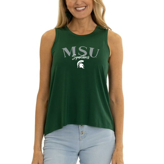 Women's  Green Michigan State Spartans Hannah High Neck Tank Top