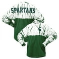thumbnail image 1 of Women's Green Michigan State Spartans Tie-Dye Long Sleeve Jersey T-Shirt, 1 of 3
