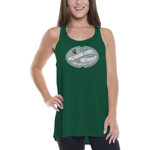 Women's Green Michigan State Spartans Vintage Oval Tank Top