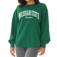 thumbnail image 1 of Women's  Green Michigan State Spartans Yvette Pullover Sweatshirt, 1 of 2
