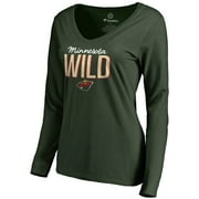 Women's Green Minnesota Wild Nostalgia Long Sleeve T-Shirt