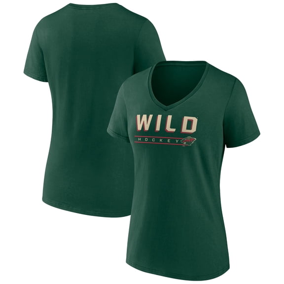 Women's Green Minnesota Wild Primary Play V-Neck T-Shirt
