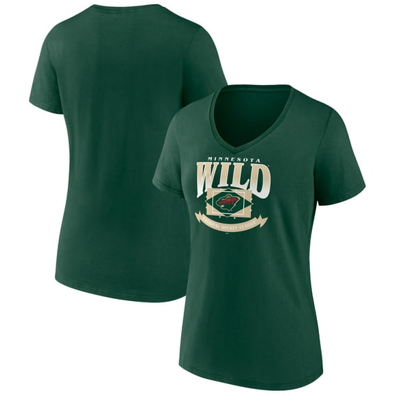 Women's Green Minnesota Wild Slapshot V-Neck T-Shirt