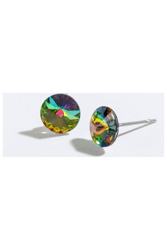 Women's Green Rivoli Ear Sense Stud Earrings by Howard's