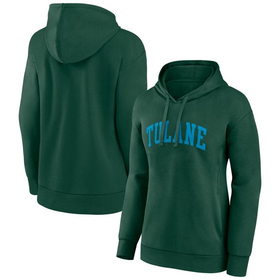 Women's Green Tulane Green Wave Arch Pullover Hoodie
