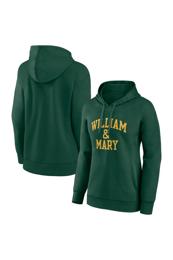 Women's Green William & Mary Tribe Arch Pullover Hoodie