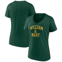 Women's Green William & Mary Tribe Basic Arch V-Neck T-Shirt