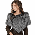 Women's Grey Large Medieval Faux Shawl Wrap Stole with Metal Brooch ...