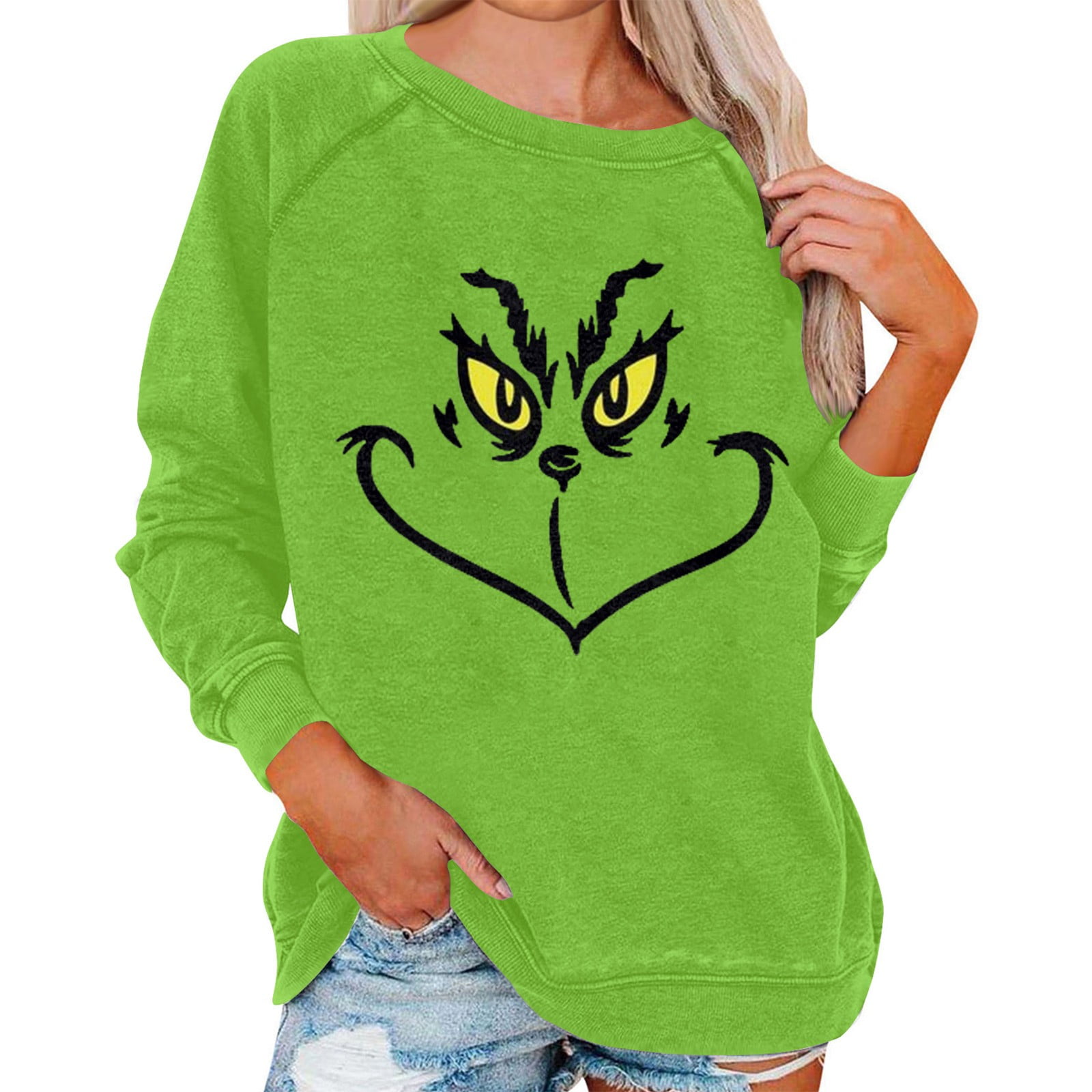 Women s Grinch Printed Sweatshirts Grinch Christmas Pullover