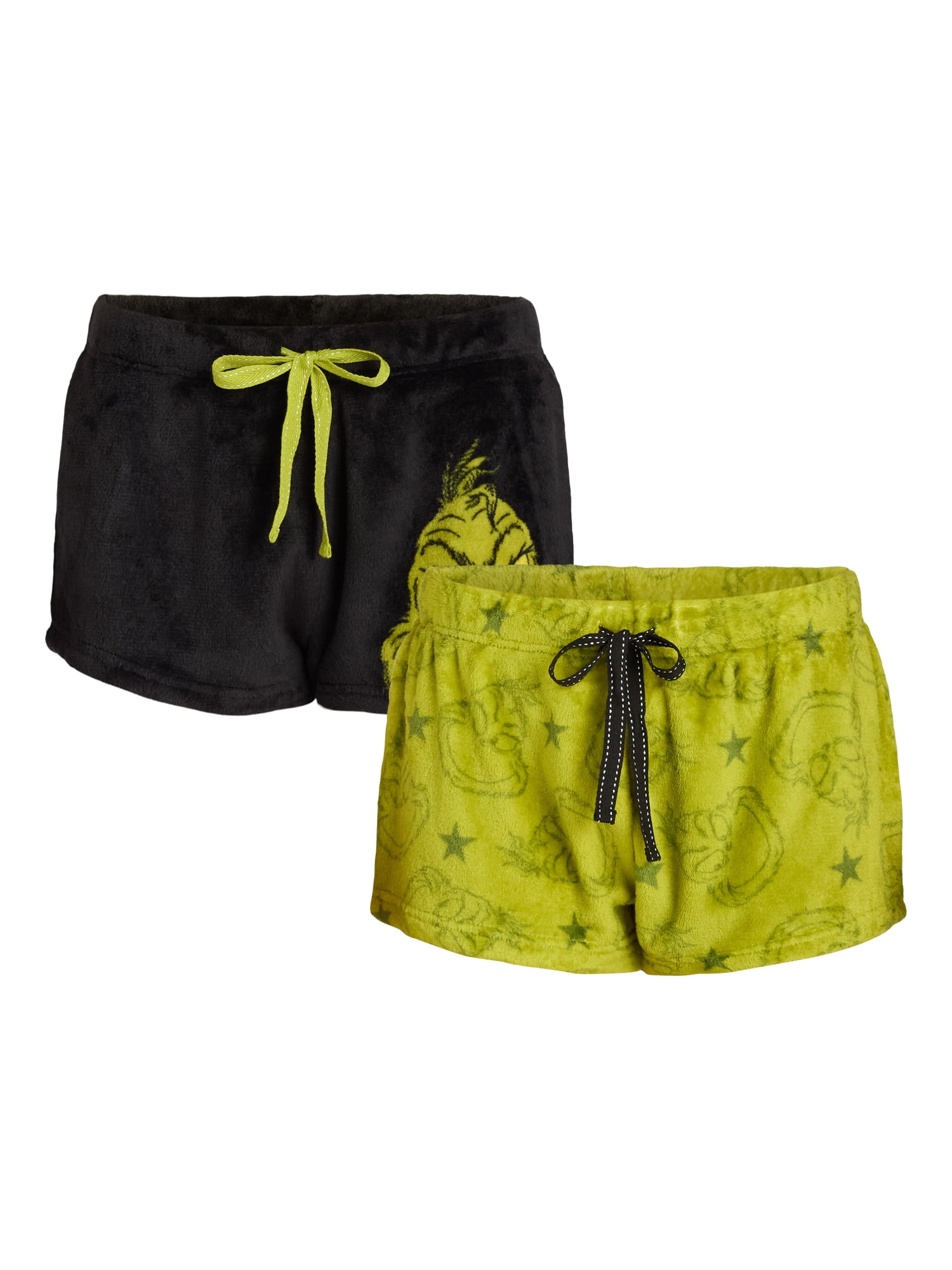 The Grinch Women s Velour Pajama Shorts 2 Pack Sizes XS 3X