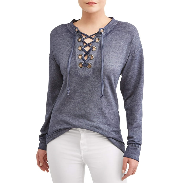 Women's lace hotsell up sweatshirt