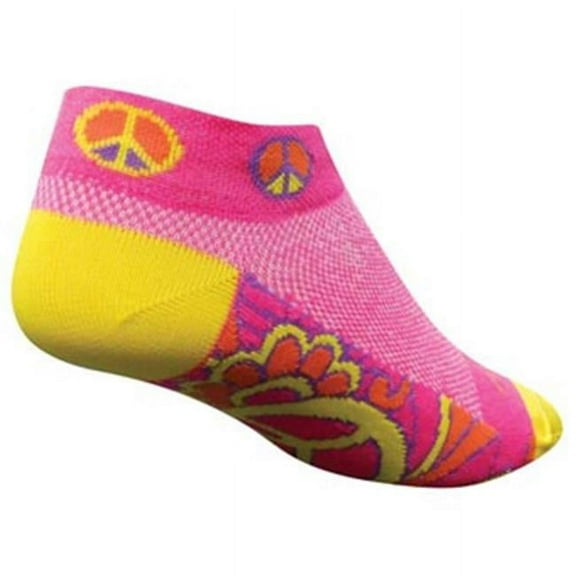 Women's Groovy Sock: Pink/Yellow SM/MD