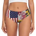 thumbnail image 1 of Women's Grunge America Maryland Flag Seamless Hipster Panties Stretch printed Bikini Underwear 3X-Large, 1 of 6