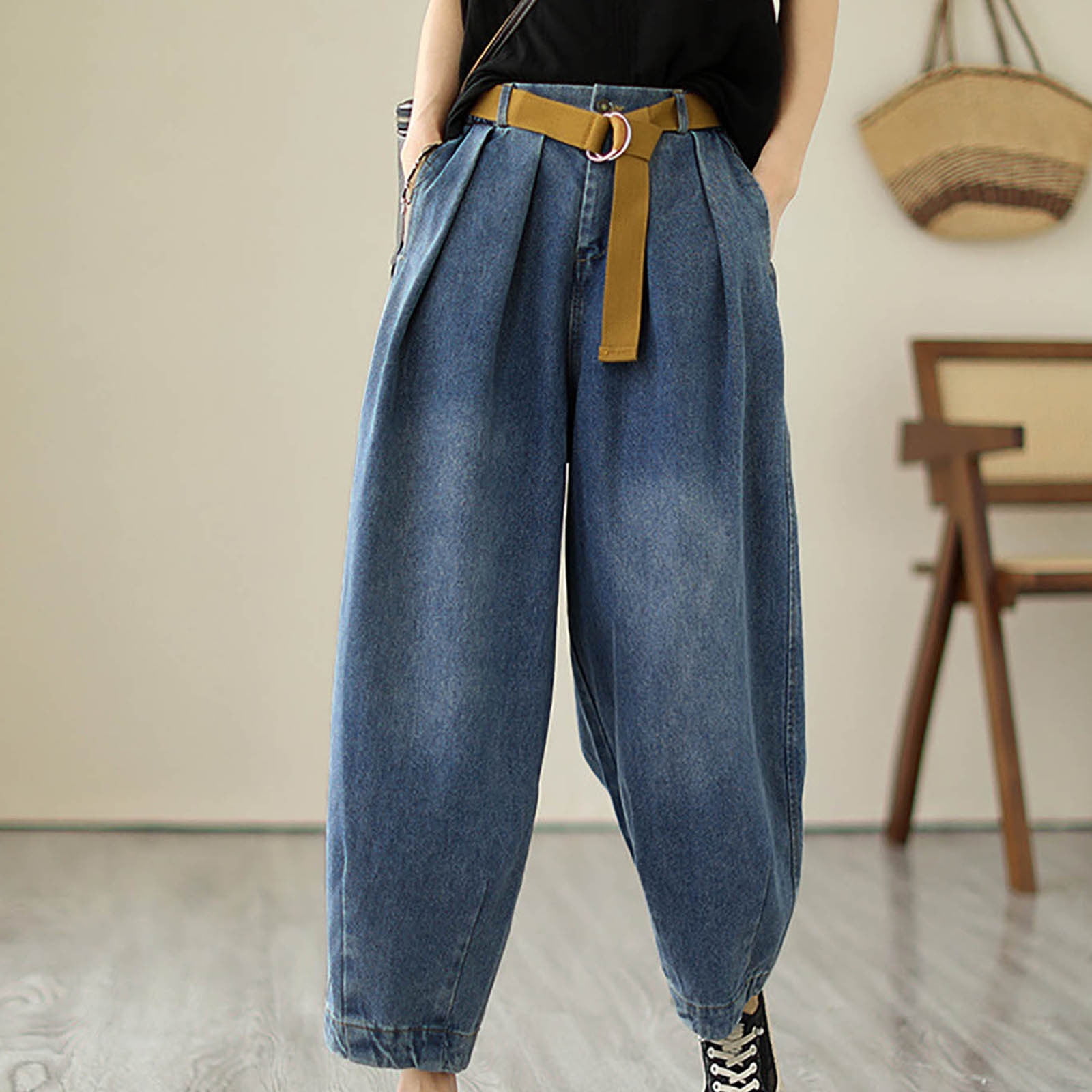 Women's Grunge Baggy Jeans Y2K Wide Leg Cargo Denim Pant Women's Grunge Baggy Jeans Y2K Wide Leg Cargo Denim Pant
