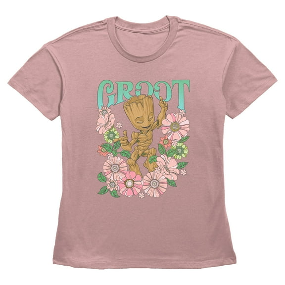 Women's Guardians of the Galaxy Groot Flower Dance Graphic T-Shirt