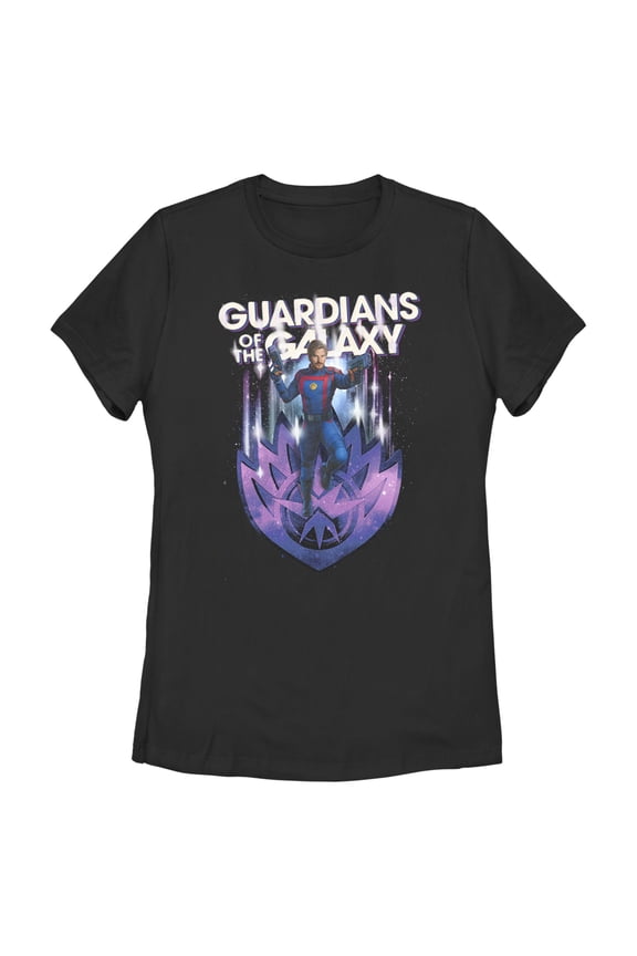Women's Guardians of the Galaxy Vol. 3 Star-Lord Logo Graphic Tee Black Small