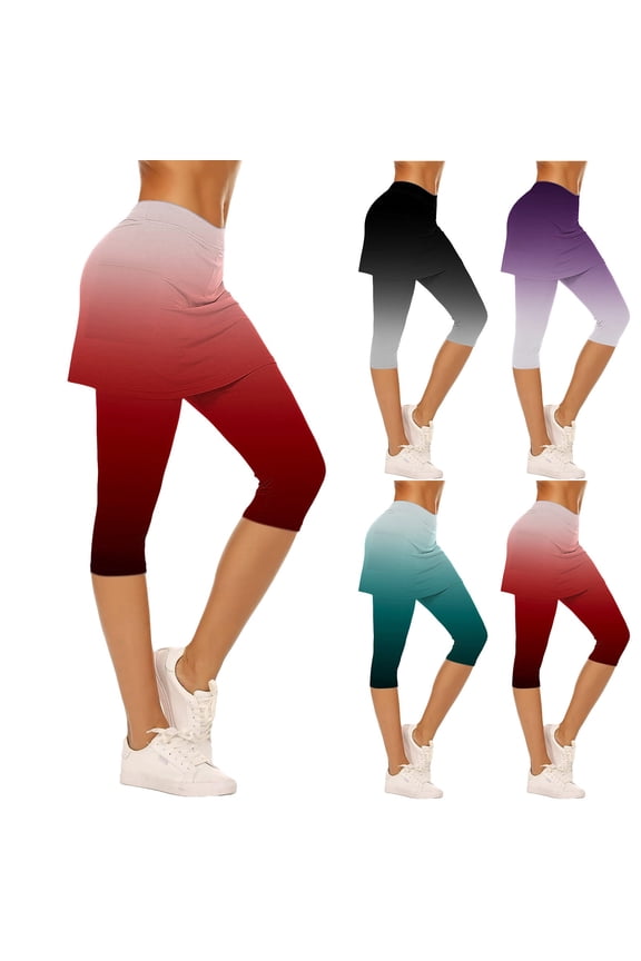 Women's Gym Skort Leggings High Waist Tennis Yoga Athletic Skirt Bottoms