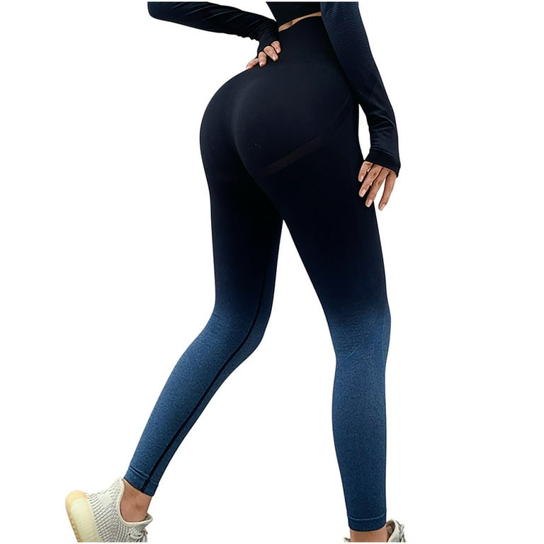 Women's Gym Yoga Pants Gradient Print Stretchy High Waist