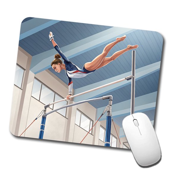 Women's Gymnastics Uneven Bars Mouse Pad Low Profile Gaming Mat