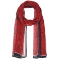 thumbnail image 1 of Women's Gypsophila Floral Scarf, Retro Lightweight Silky Satin Sunscreen Head Wrap Neck Scarves for Summer One Size Red, 1 of 6