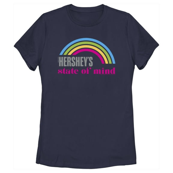 Women's HERSHEY'S State of Mind Rainbow  Graphic Tee Navy Blue Large