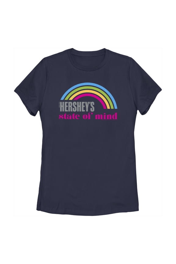 Women's HERSHEY'S State of Mind Rainbow Graphic Tee Navy Blue Medium