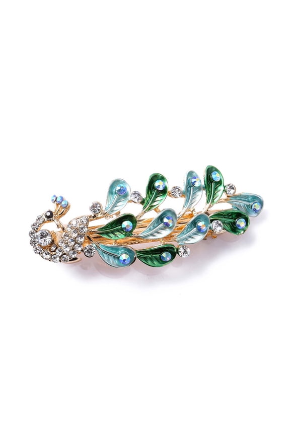 Women's Hair Card Colorful Enamel Peacocks Hair Card,women's Fashion Floral Rhinestone Design Metal Vintage Hair Card Accessories for Women