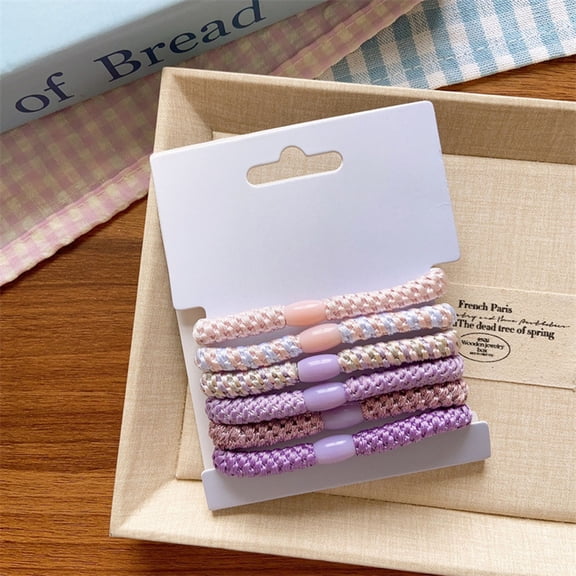 Women's Hair Ties Scrunchie Fashionable Woven Hair Clip Braid Elastics,Soft and Gentle on Hair,Suitable for Thick Hair and All Hairstyles,Set of 6