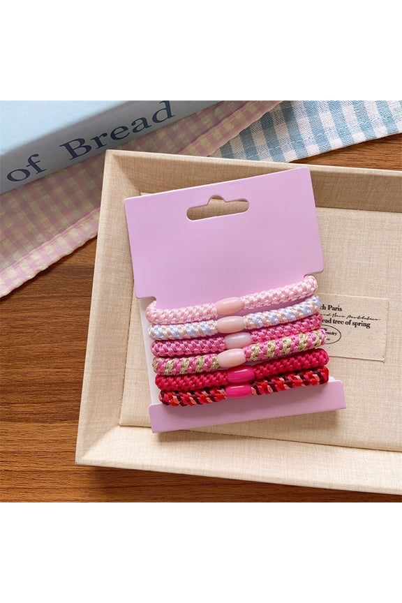 Women's Hair Ties Scrunchie Fashionable Woven Hair Clip Braid Elastics,Soft and Gentle on Hair,Suitable for Thick Hair and All Hairstyles,Set of 6