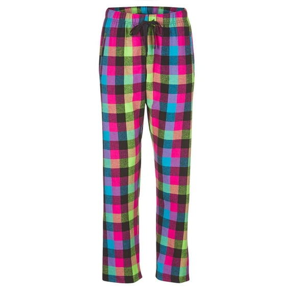 Women`s Haley Flannel Pants, XS, Neon Buffalo