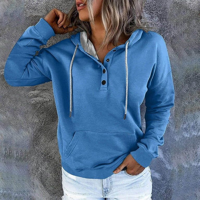 Long Sleeved Solid Color Hooded Sweatshirt Long Sleeved Solid Color Hooded Sweatshirt