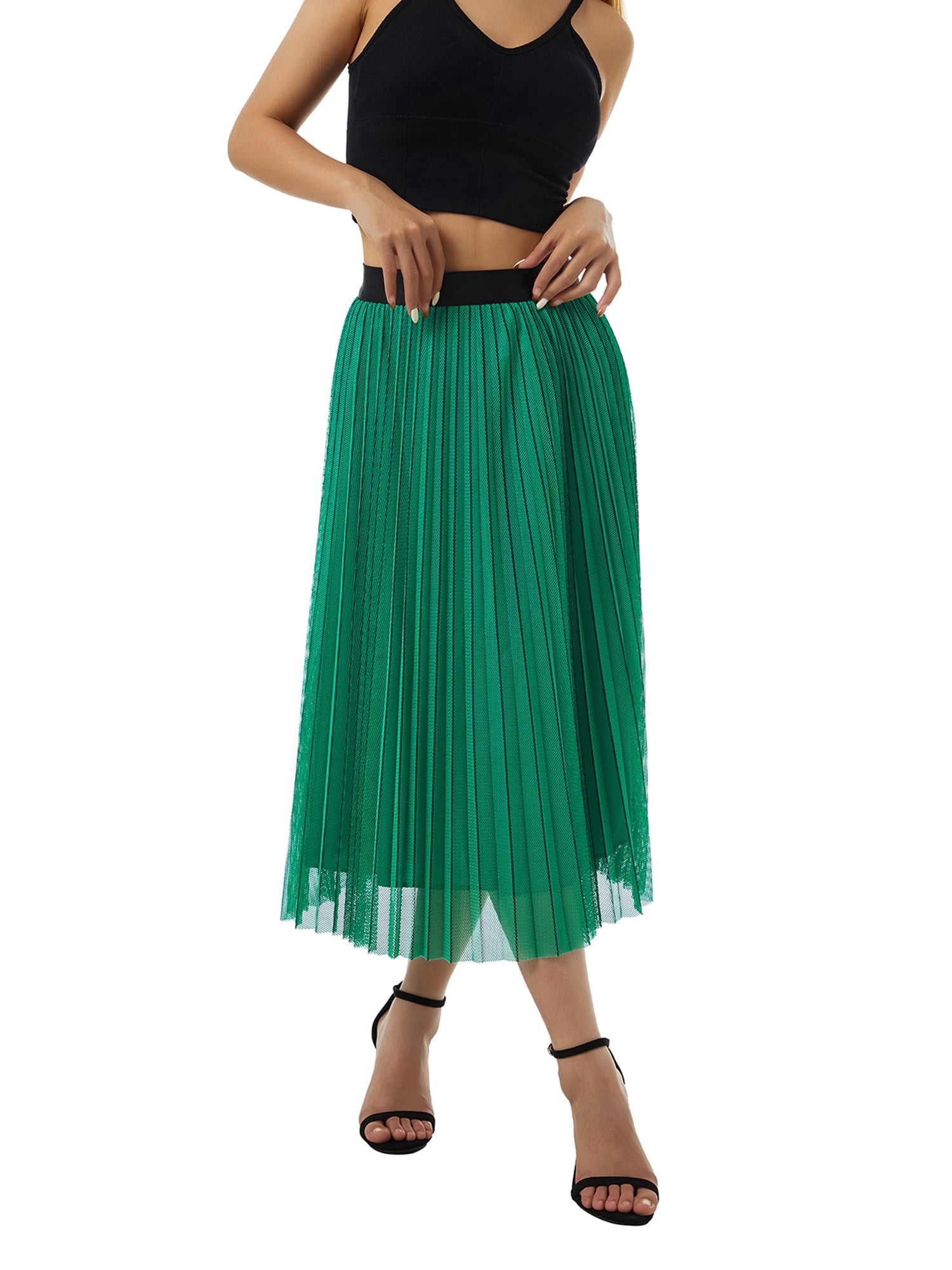 Mesh dress top with half skirt