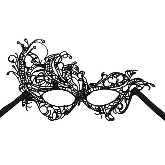 Women's Half Face Masquerade Mask, Elegant Lace Eye Mask for Costume Party, Venetian Carnival Ball Halloween Cosplay (Black)