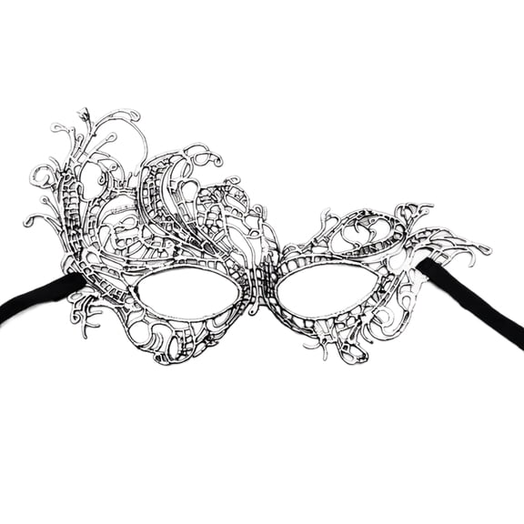 Women's Half Face Masquerade Mask, Elegant Lace Eye Mask for Costume Party, Venetian Carnival Ball Halloween Cosplay (Silver)