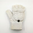 thumbnail image 1 of Women's Half Fingerless Gloves Convertible Flip Knitted Wool Mitten Warm Gloves, 1 of 8