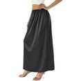 thumbnail image 1 of Women's Half Slips Underskirt for Under Dresses Solid Color Lace Trim Satin Underskirt Inner Lining Short Midi Skirt, 1 of 7