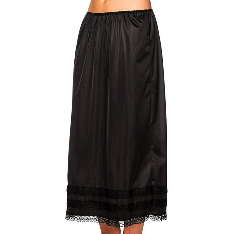 Lace Trim Solid Skirt, Simple Stretch Half Slips Petticoat, Women's  Underwear & Shapewear