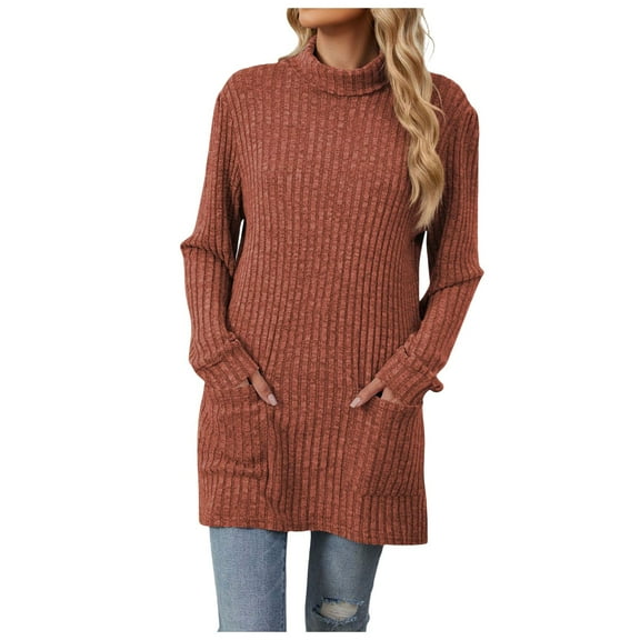 Women's Half Turtleneck Long Sleeve Oversized Pullover Sweater with Front Pockets for Casual Comfort and Style Womens Casual Pullover Tops Long Sleeves Casual Shirts