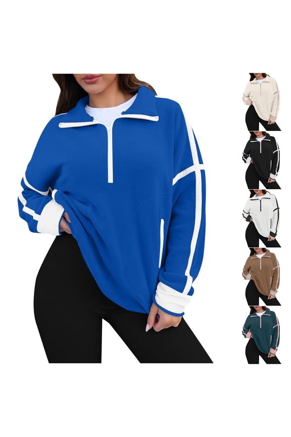 Women's Half Turtleneck Zipper Sweater Pullover Top Loose Fit Casual Short Sleeve Knit Top for Women | CSEONE,Beige L