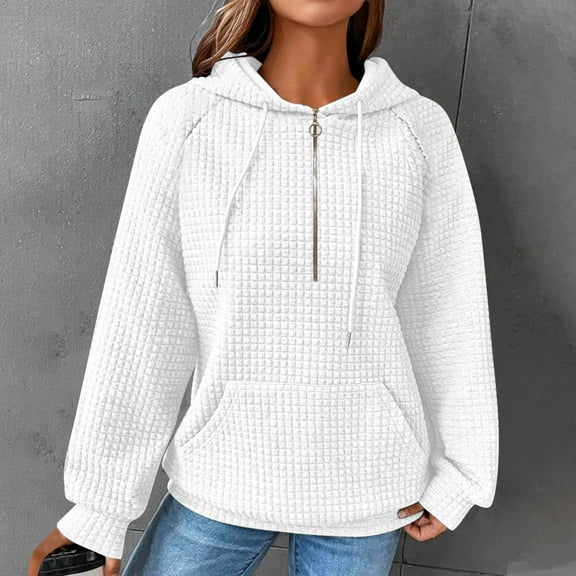 Women's Half-Zip Fleece Hoodie 2025 Fall Oversized Pullover Lightweight Long Sleeve Minimalist Loungewear Streetwear for Women