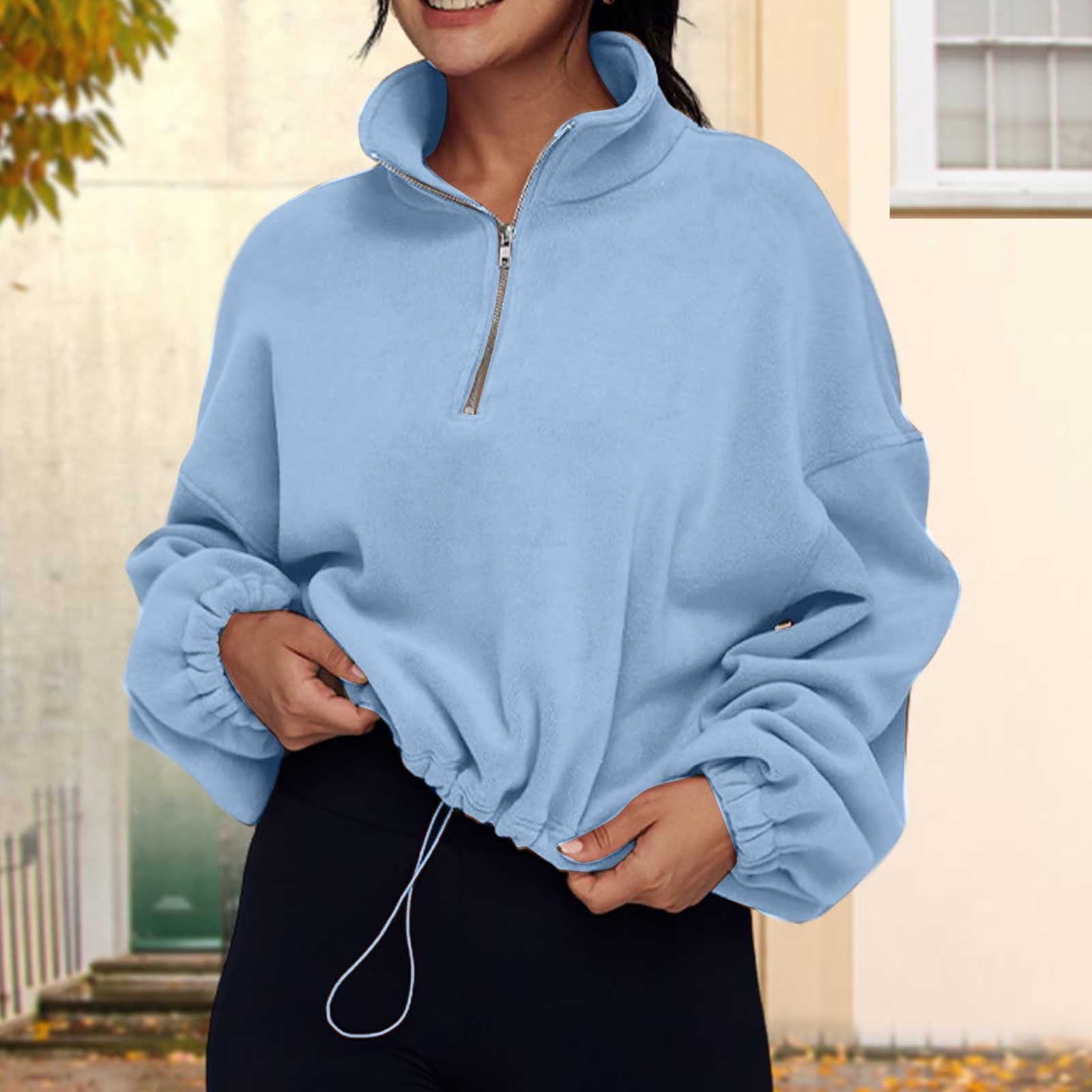 Cropped shop fleece sweatshirt