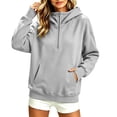 thumbnail image 1 of Women's Half Zip Hoodie Athleisure Pullover Sweatshirt with Front Pockets Cozy Funnel Neck Hoodies, 2XL, 1 of 8