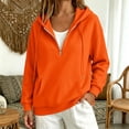 thumbnail image 1 of Women's Half Zip Hoodie Oversized Fleece Pullover Sweatshirt Drop Shoulder Kangaroo Pocket Cozy Fall Tops, S-2XL, 1 of 9