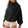 thumbnail image 1 of Women’s Half Zip Hoodies Casual Long Sleeve Front Pocket Sweatshirts Pullover Tops Fall Outfit, 1 of 10