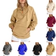 thumbnail image 1 of Women's Half Zip Hoodies Fleece Sweatshirts Long Sleeve Oversized Pullovers Tops with Pockets Y2k Fall Outfits, 1 of 4